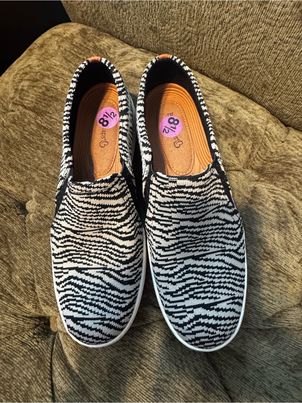 BareTraps Black and White Slip-On Sneakers